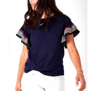 Stella & Dot Ruffle Sleeve Tshirt